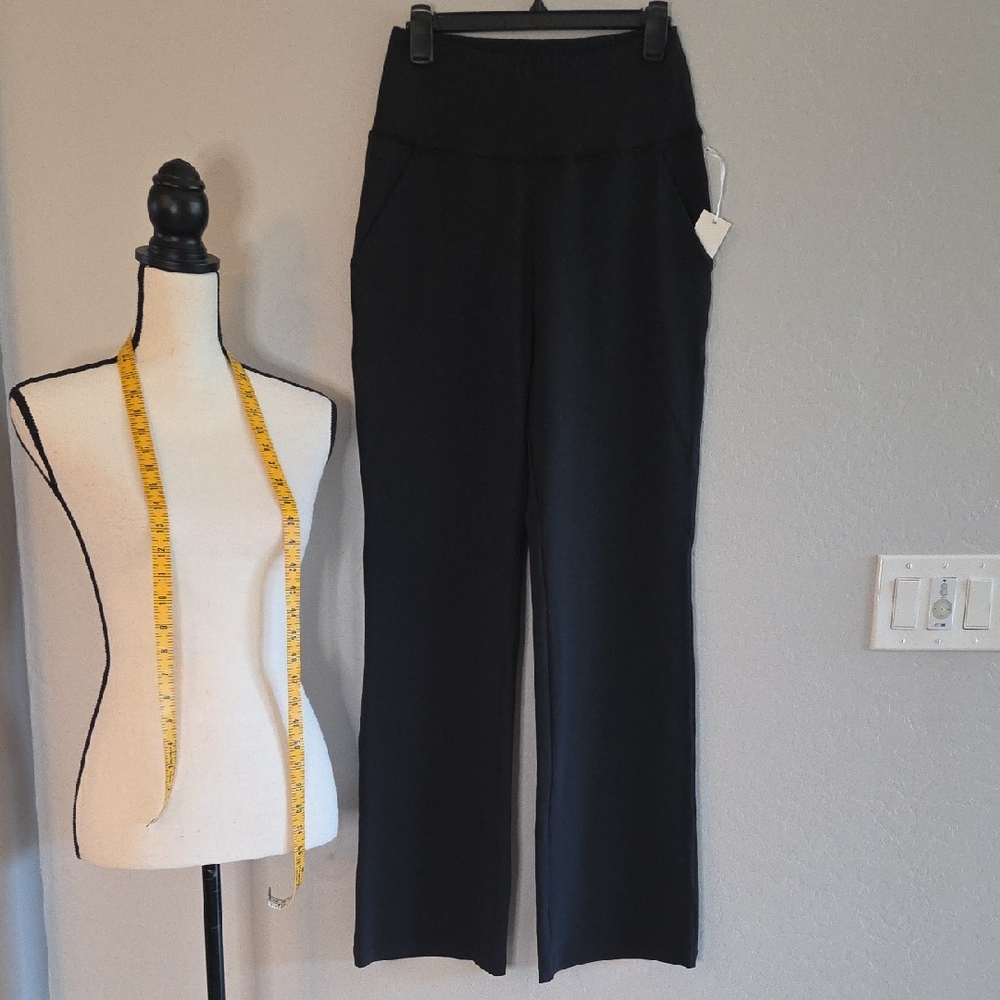 KiraGrace Black Bootcut Ponte Pants with High Waist Size Med For Casual/Office